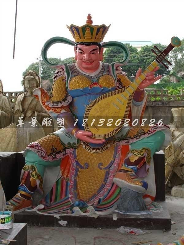 玻璃鋼四大天王雕塑，玻璃鋼彩色四大天王雕塑