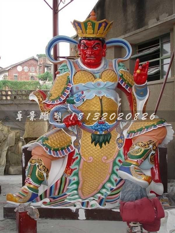 玻璃鋼四大天王雕塑，玻璃鋼彩色四大天王雕塑