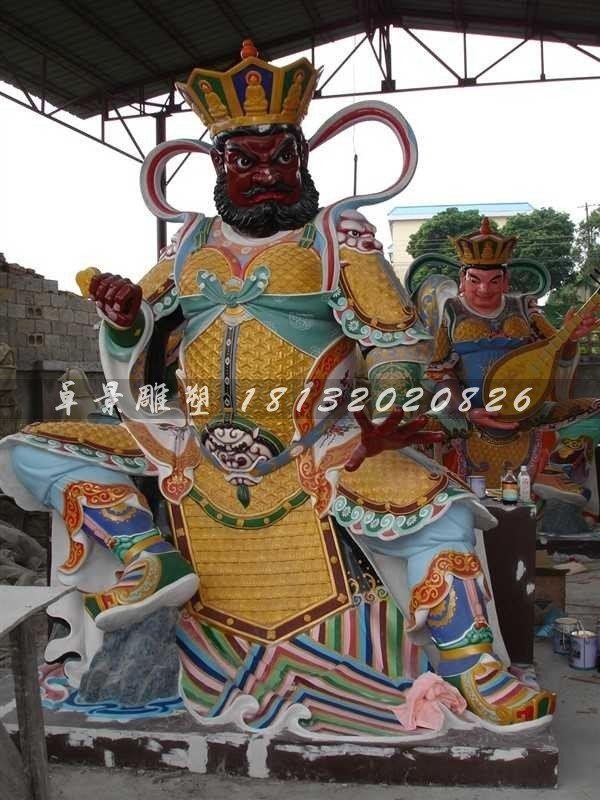 玻璃鋼四大天王雕塑，玻璃鋼彩色四大天王雕塑