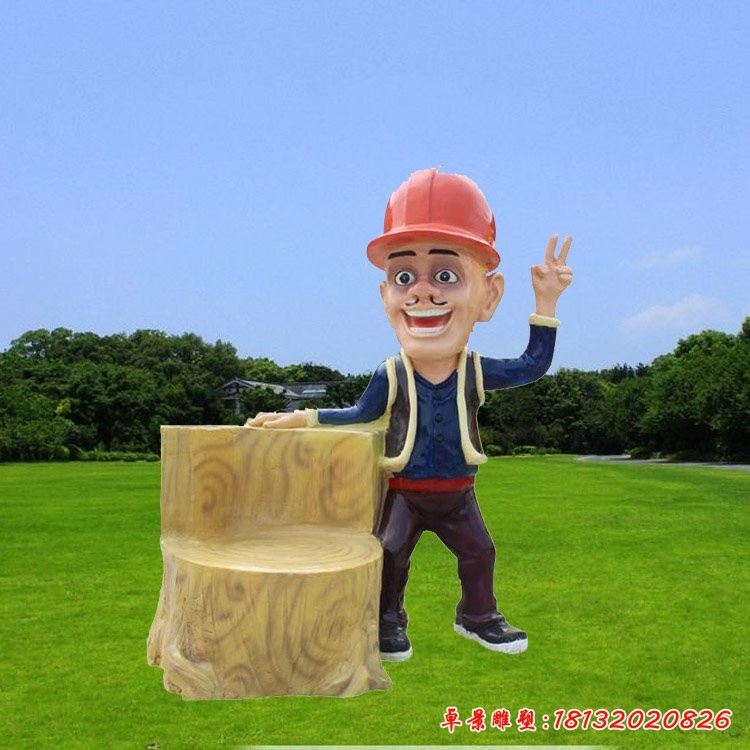 光頭強(qiáng)雕塑，玻璃鋼卡通人物雕塑