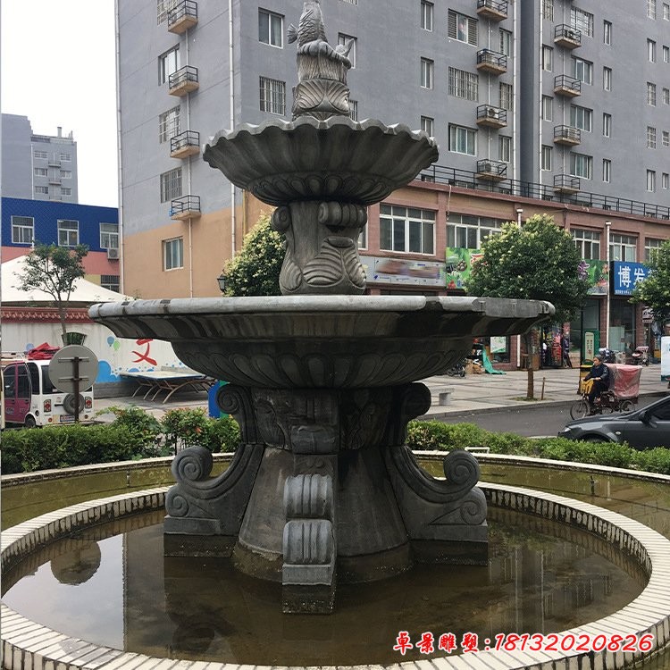 小區(qū)雙層噴泉石雕
