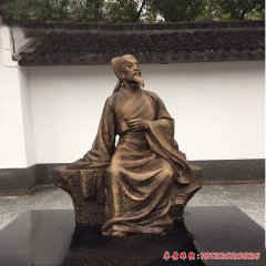 景區(qū)古代詩人李白銅雕像
