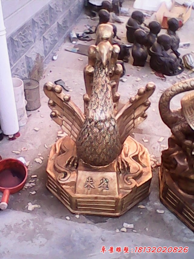 朱雀銅雕，古代神獸銅雕