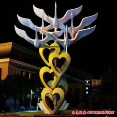 不銹鋼園林愛(ài)心大雁雕塑