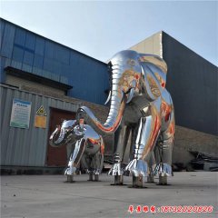 不銹鋼廣場(chǎng)動(dòng)物大象雕塑