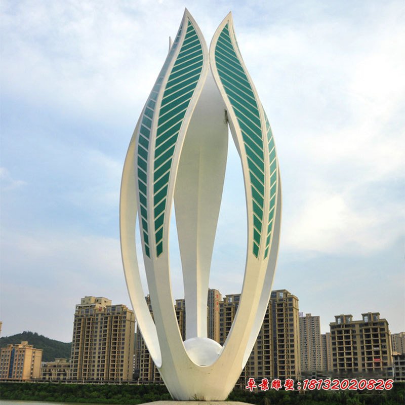 不銹鋼抽象花苞雕塑
