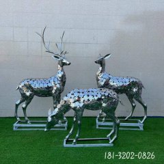 廣場(chǎng)動(dòng)物鏤空鹿不銹鋼
