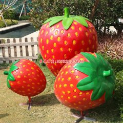 玻璃鋼草莓雕塑 玻璃鋼水果雕塑